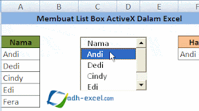 Cara Membuat List Box ActiveX Dalam Excel