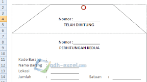 Contoh Form Kartu Penghitungan Fisik atau Inventory Tag di Excel