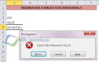 Membatasi Input hanya untuk 5 huruf