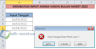 Membatasi input hanya bulan tertentu saja