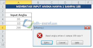 Membatasi input hanya angka 1 sampai 100