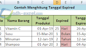Rumus Excel Untuk Tanggal Kadaluarsa Barang Dengan Kategori Hari, Bulan dan Tahun